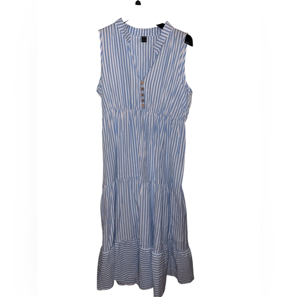 NWOT SHEIN size large blue white striped dress